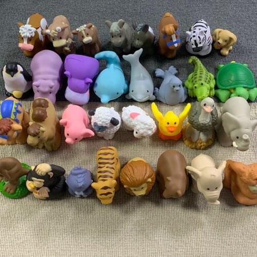 Random Lot 5pcs Fisher Little Farm Zoo Animals Figures Catoon Puppy Panda Duck Doll cute Kids Toy Gifts