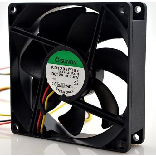 Established FOR SUNON KD1209PTB2 9CM 9025 12V 1.6W 3-wire Speed Measuring and Cooling Fan