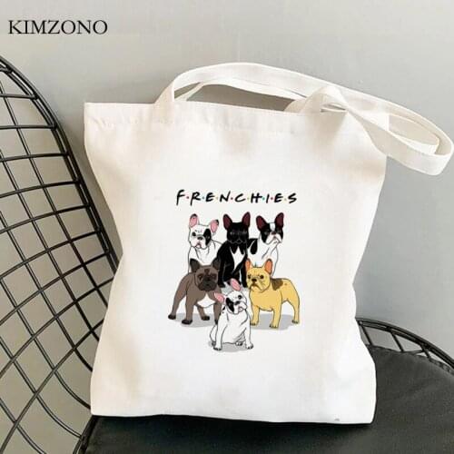 French Bulldog shopping bag grocery recycle bag bolsa shopper canvas eco bag cloth boodschappentas reciclaje cabas