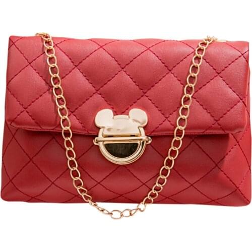 Disney Mickey chain Elegant Armpit Sling Handbags Women PU Leather Shoulder Bags Simple Shoulder Messenger Bags for Women