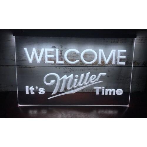 A206 Its Miller Time Welcome Bar Led Neon Light Sign