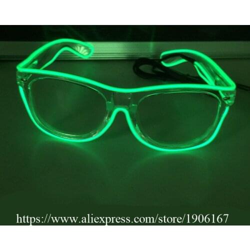 10 Pcs Led Luminous Party Glasses 6 Colors EL Wire Light Up DJ Glasses Flashing Grand Event Headwear