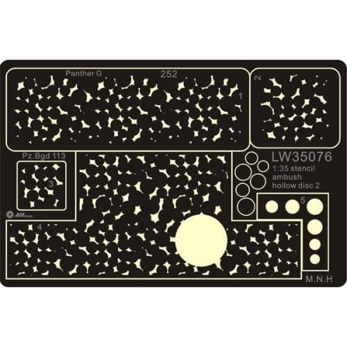 1/35 Spraying Stencil WWII German Camouflage Hallow Disc #2 Coloring Accessory