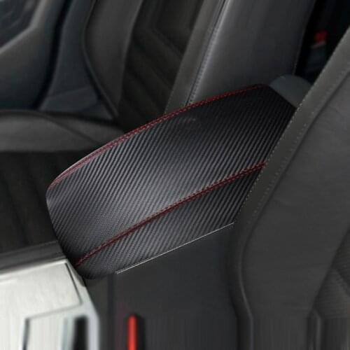 Car Interior Carbon Style Microfiber Leather Center Armrest Cover Trim For VW Passat 2010 2011 2012 2013 2014 2015