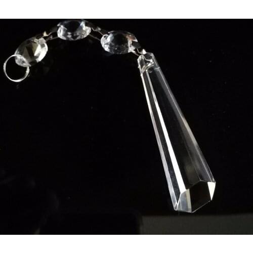 10 Sets High Quality14mm Octagon Beads 3pcs + 63mm Crystal Chandelier Prism Pendant Chain Pendant Chandelier Weddings Part