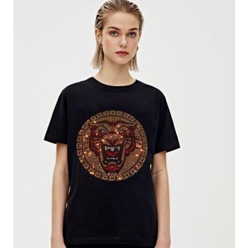 T Shirt Women clothes 2021 Hot drill Tshirt new designer Diamonds female T-shirt tee