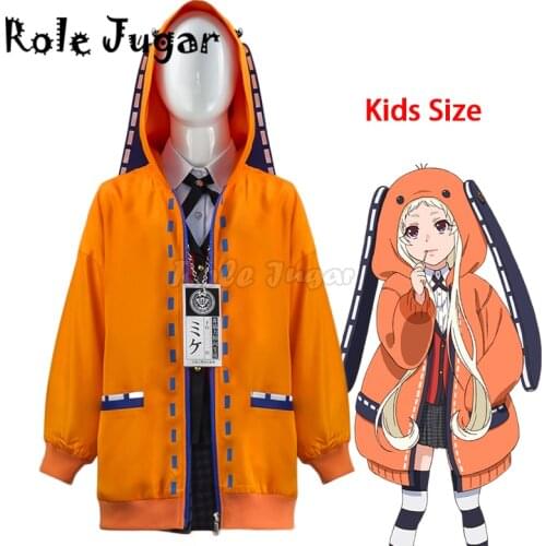 Rune Yomozuki Runa Cosplay Costume Anime Kakegurui Compulsive Gambler Women Orange Hoodie Zip Jacket Coat Jabami Yumeko Cosplay