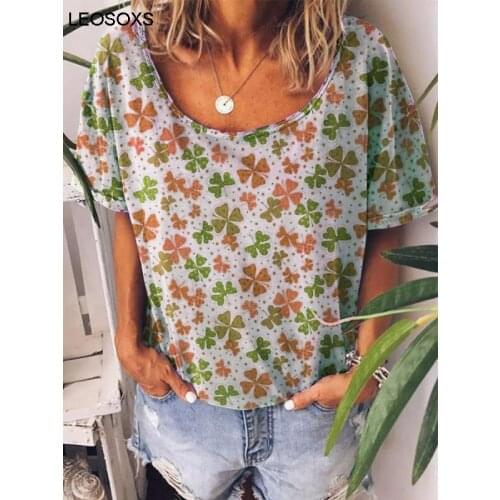 Summer clothes for women 2021 new short sleeve printing loose Pullover round neck T-shirt Street casual wear