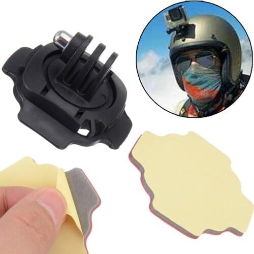 1pc Camera Mount Adapters Black 360 Degree Helmet Adjust Mount Adapter with Sticker For GoPro HERO 4 1 2 3 3