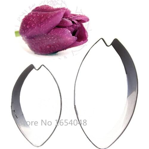 2PCS/Set Stainless Steel Tulip Cake Molds Clay Gum Cookie Cake Decorating Tools Fondant Sugarcraft Flower Cake Cutter Sets