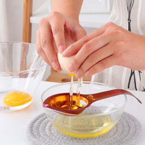2 Pcs Egg Divider Stainless Steel Egg Yolk Separator Protein Separation Tool Kitchen Gadgets Tools