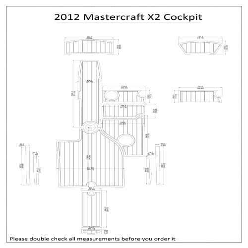 2013 - 2016 Mastercraft X2 Cockpit Boat EVA Teak Decking 1/4" 6mm