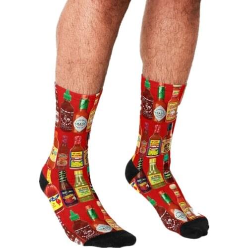 2021 Funny Mens socks Hot Sauces Baby Pattern Printed hip hop Men Happy Socks cute boys street style Crazy Socks for men