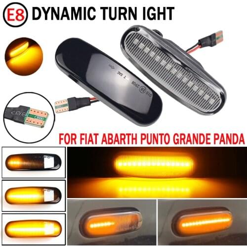 For Fiat Panda Punto Evo Stilo Qubo Peugeot Citroen Lancia Musa(350) Dynamic Smoke LED Side Marker Light Turn Signal Lamp