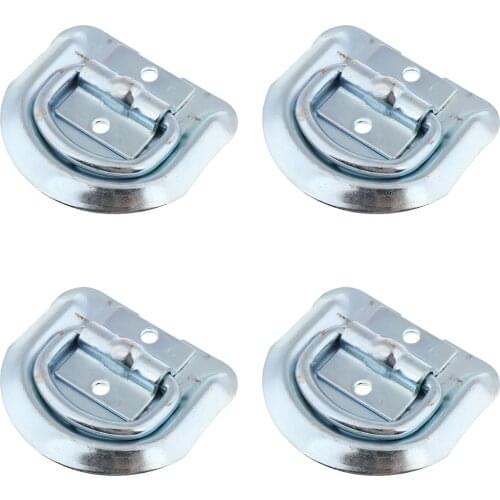 4PCS Bolting D Ring Tie-Down Anchors with Bolt-on Mounting Clips Heavy Duty for Trucks and Flatbed Trailers