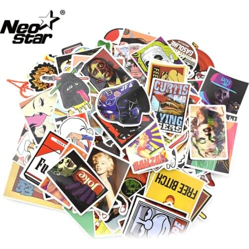 50Pcs/bag Mixed Cartoon Laptop Sticker Vinyl Graffiti Stickers For Car Suitcase Skateboard Phone Stickers Waterproof Decoration