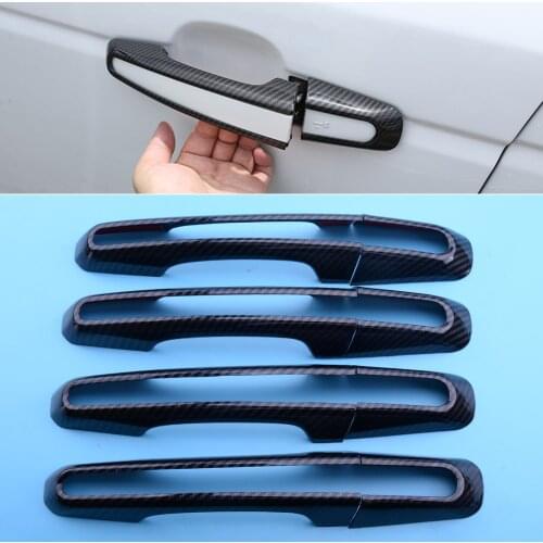 8Pcs/Set Door Handle Cover Trim Frame Carbon Fiber Texture fit for Land Rover Range Rover Sport 2014 2015 2016 2017