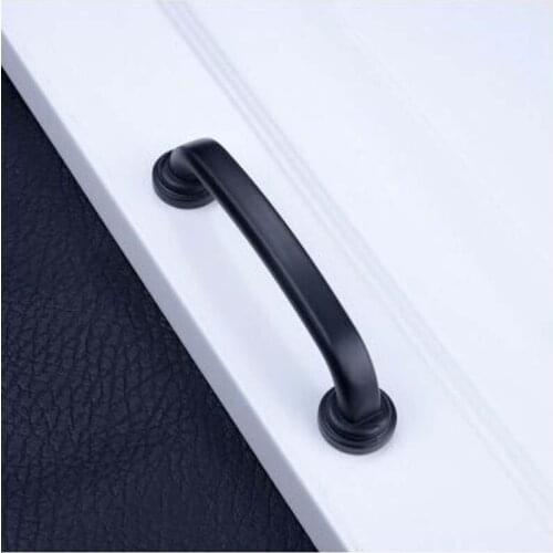 96mm rustico style black furniture handles black kitchen cabinet drawer handle knob 3.8" black dresser cupboard door pull