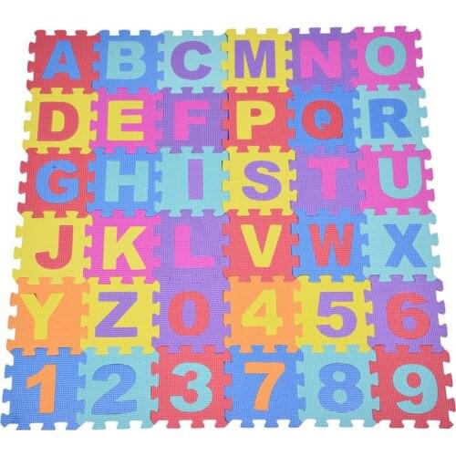 Promotion! 36pcs Soft EVA Foam Baby Children Kids Play Mat Alphabet Number Puzzle Jigsaw