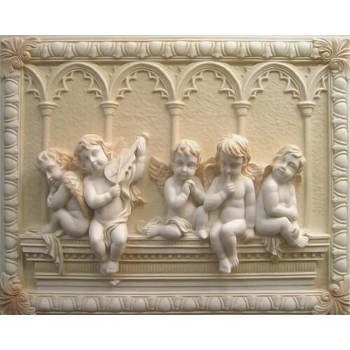 Beibehang Custom wallpaper HD European 3D three-dimensional relief classical religious figures Angel mural living room backgroun