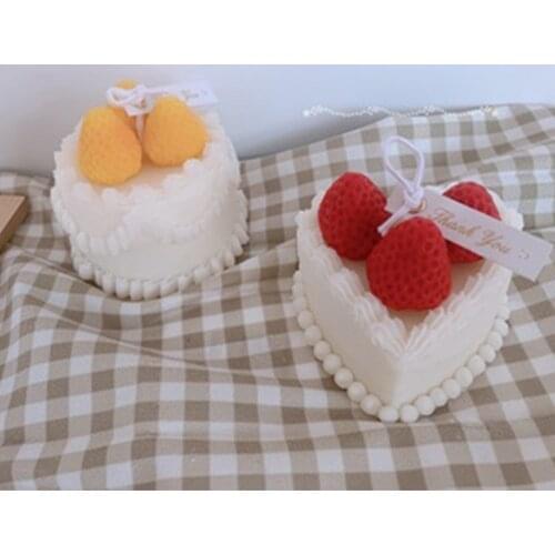 Heart Shape Simulation Cream Decorating Cake Candle Mold Korean Style Aromatherapy Candle Making Handmade Silicone Soap Mold