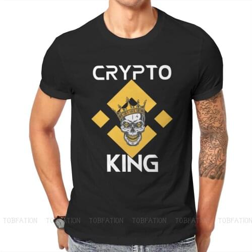 King Crypto Unique TShirt Binance Coin Cryptocurrency Miners Top Quality New Design Gift Clothes T Shirt Short Sleeve Ofertas