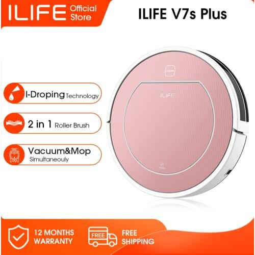ILIFE V7s Plus Robot Vacuum Cleaner Sweep and Wet Mopping Floors&Carpet Run 120mins Auto Reharge,Appliances,Household Tool Dust