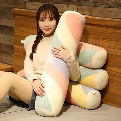 Simulation Cotton Candy Plush Long Pillow Soft Stuffed Cartoon Candy Stuffed Doll Nap Sleeping Pillow Cushion Home Decor Gift