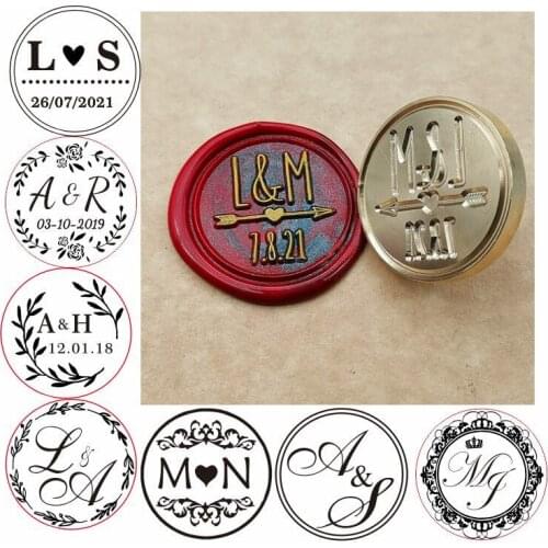 Custom Two initials with date Wax Seal Stamp,Custom Wax Seal Stamp,wedding invitation seals,wedding gift,personalised wood stamp