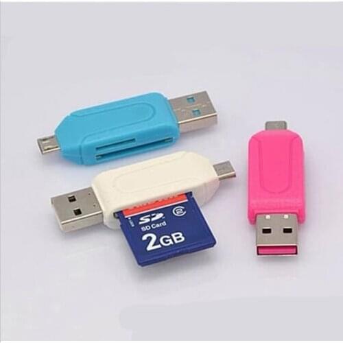 Phone Extension Readers mini USB For Android Card Reader USB OTG Universal mini USB OTG TF/SD Card Reader