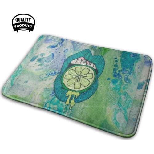 Gone Sour - Lip Art - Lime In Mouth Soft Interesting Room Goods Rug Carpet Lips Lip Mouth Lime Bluelips Gone Sour Piercing