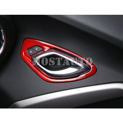 For Chevrolet Camaro 2017-2019 Red ABS Interior Inner Door Handle Bowl Cover 2pcs Car Accessories Interior Car Decor Car Trim