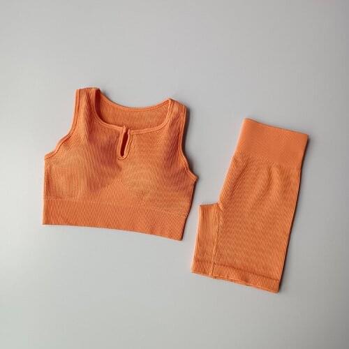 LANTECH Women Sports Suits Yoga Sets Gym Fitness Exercise Shorts Sportswear Hips Lifting Sports Squat Bra Clothing Activewear