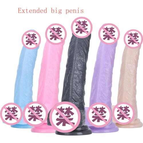 Mini Soft Jelly Dildo Large Lengthened Version Artificial Sucker Penis Vagina Anal Plug Sex Toy Store Female Couple Masturbator