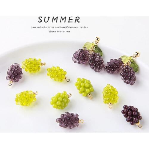 Min order 20pcs/lot color Simulation grape shape resin beads charms diy jewelry earring/earring pendant accessory