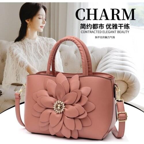Fashion Womens Leather Handbags Flowers Luxury Tote Bag Shoulder Bags for Women 2021 Ladies Bags Designer Sac a main femme