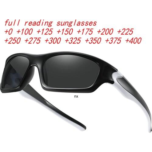 Outdoor Mens Sports Full Reading Sunglasses Wrap Around Comfortable Simple Stylish Readers Safety Driving Presbyopia Glasses NX