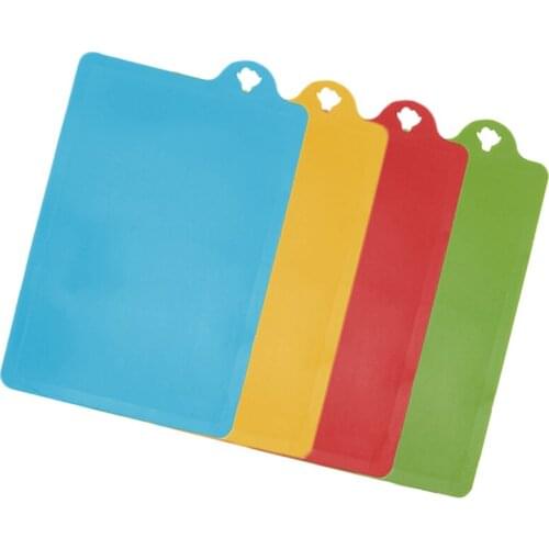 4pcs Flexible Colored Cutting Board Mats Set Premium Plastic Chopping Board Easy To Clean Eco Friendly Mats for Kitchen Stuff