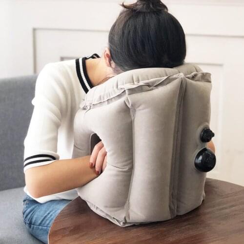 Upgraded Inflatable Air Cushion Travel Pillow Headrest Chin Support Cushions for Airplane Plane Car Office Rest Neck Nap Pillows