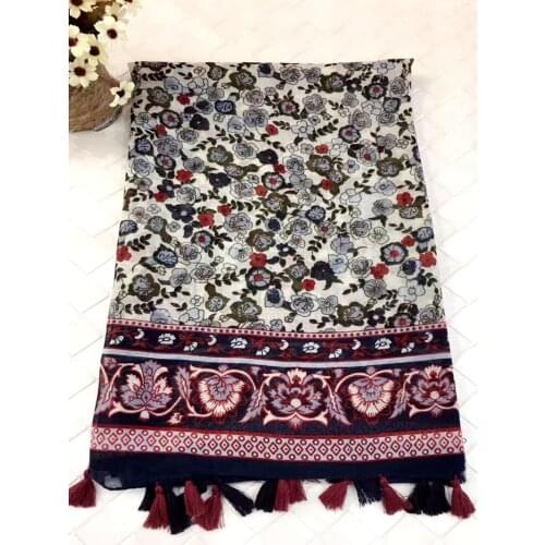 New 2017,bohemian,viscose flower scarf,muslim hijab,floral hijab,cotton tassel scarf,shawls wraps,shawls and scarves,women cape