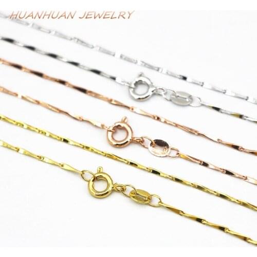Charms Jewelry Women Link Chain Choker 1mm Chains Copper Stainless Steel 3 Colors Wholesale Price Diy Necklaces 18inch B3382