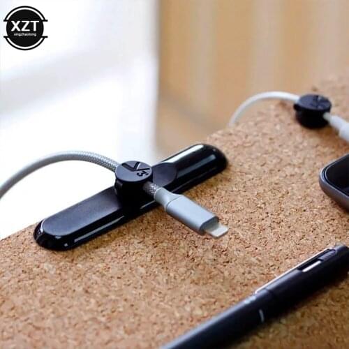 Oppselve Magnet Desktop Line Clip Tidy Mobile Phone Wire Management Data Charging Cable Organizer Holder Silicone Cable Winder