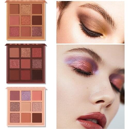 9 Color Matte Eyeshadow Palette Diamond Shimmer Metallic Nude Waterproof Long Lasting Eye Make Up Pigmented Makeup Cosmetics