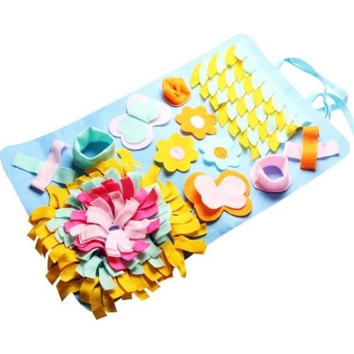 Pet Dog Snuffle Mat Dog Nosework Pad Feeding Mat Washable Pet Sniffing Training Blanket Detachable Fleece Pads for Dogs Puppy