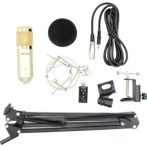 BM 800 Wired Condenser Sound Microphone With Shock Mount for Computer Audio Studio Vocal Rrecording karaoke Mic bm800