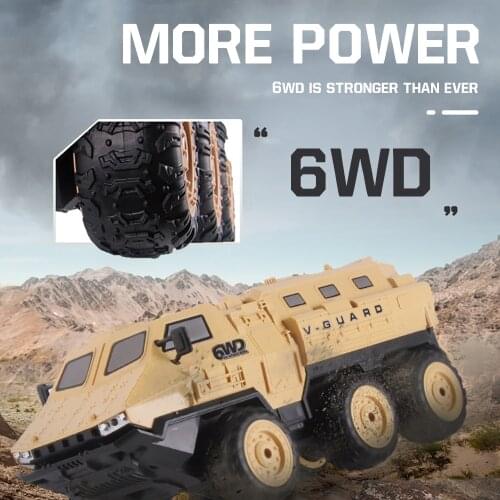 RC Truck 2.4G 6WD High-Speed Armored Vehicle All-Terrain Off-Road Military Trucks Remote Control Army Toys Gifts