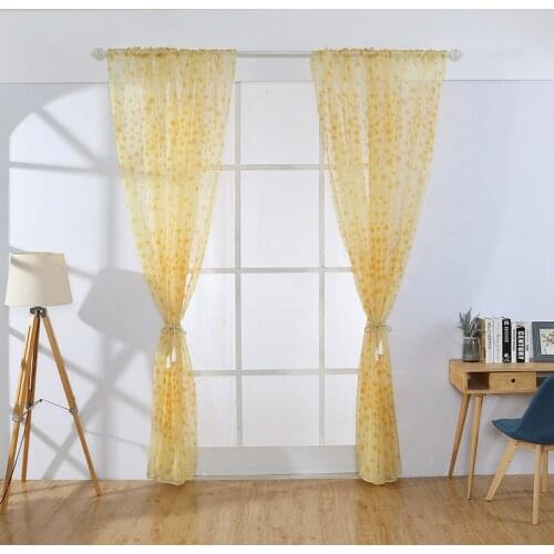 Luxury Embroidered Sheer Voile Curtains Modern Embroidered Tulle Drapes Sheer Curtains Window Drapes For Living Room
