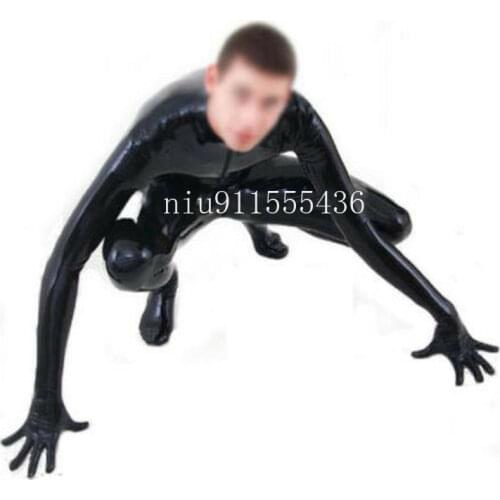Sexy Full Cover Handmade Unisex Latex Catsuit with Gloves&Socks Tight Transvestite Bodysuit for Men