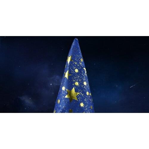 Witch Pointed Cap Colorful Star Print Halloween Costume Party Hats Women Men Halloween Costume Accessory Devil Cap lin2301