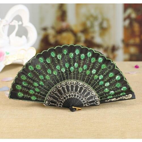 Folding Lace Handheld Fan Bamboo Silk Fans Womens Hollowed Bamboo Hand Holding Fan Best Chinese Style Dance Wedding Party Decor